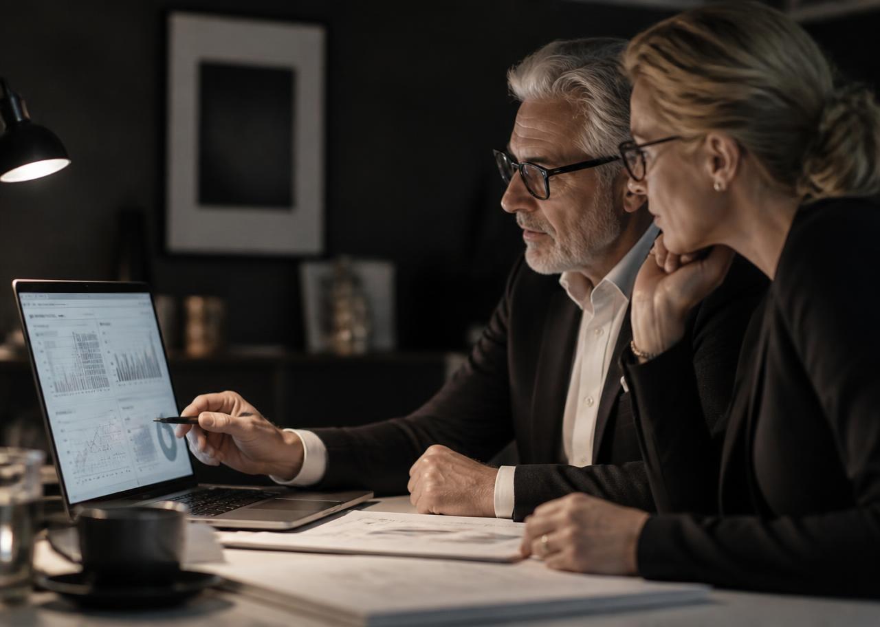 Finansledere arbejder med data, AI og forecasting